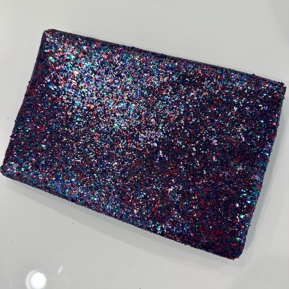 Multi-Colored Sequin Rectangle Clutch With Detach… - image 2
